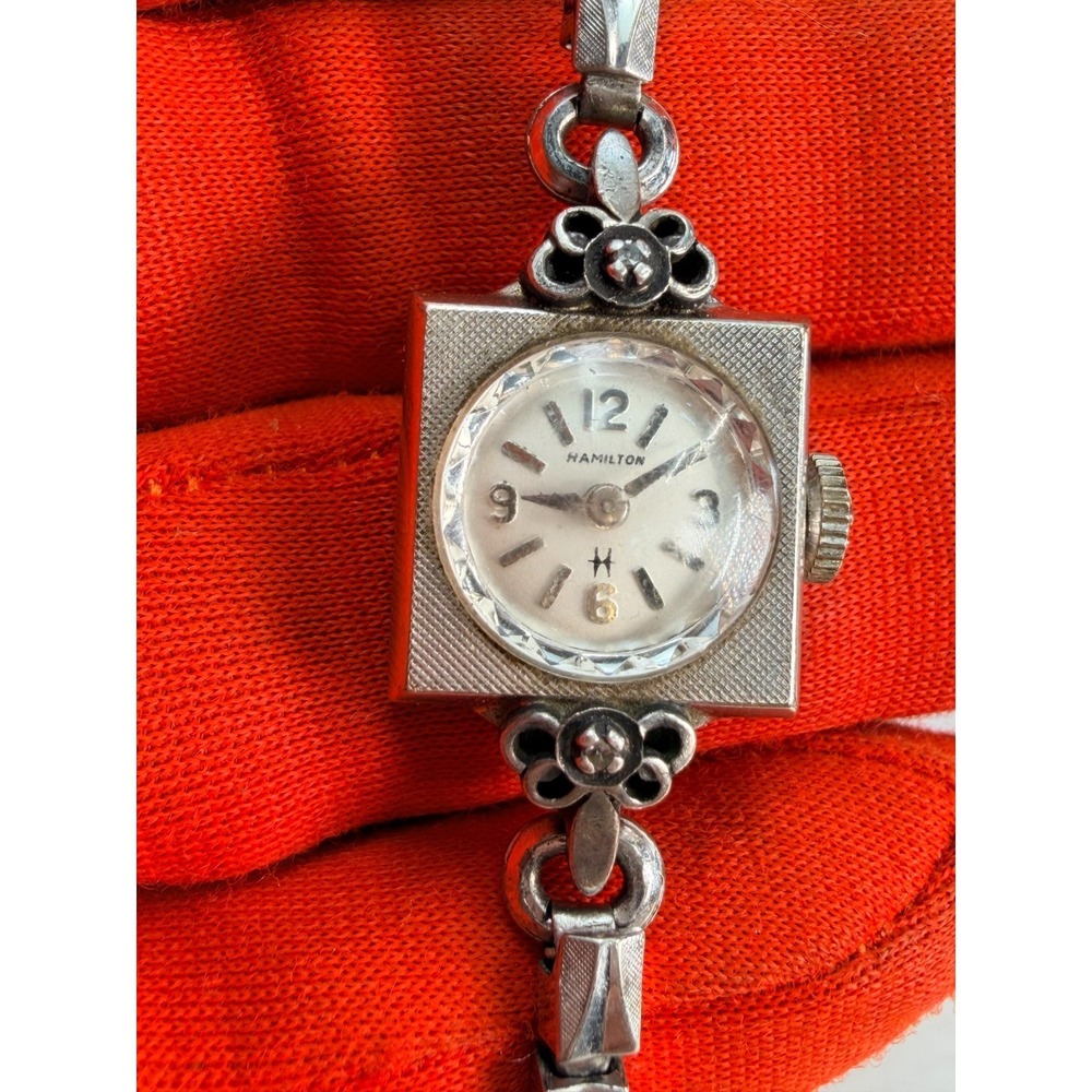 Vintage Hamilton 780 Ladies White Gold Filled Mechanical Watch Cocktail